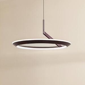 Lucande LED závesné svietidlo Eldra, kávovo hnedá, Ø 55 cm,, Hnedá / hrdzavá, Obývacia izba / jedáleň, kov, Moderný