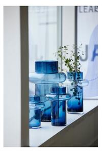 Tmavomodrá sklenená váza Lyngby Glas Tube, výška 20 cm