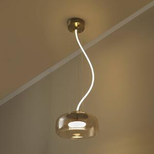 OSRAM LED závesné svietidlo DECOR GLOW, jantárová/zlatá, Ø 38 cm, smer svetla, Mosadz / zlato, Obývacia izba / jedáleň, Sklo, Moderný, Závesné svietidlo