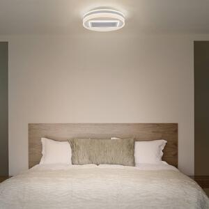 OSRAM Stropný ventilátor LED GRILL, Ø 50 cm, biely, s diaľkovým ovládaním, Biela / opálová, Obývacia izba / jedáleň, kov, Moderný, Stropné svetlo polkruhové s priestorom