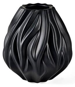 Čierna porcelánová váza Morsø Flame, výška 15 cm