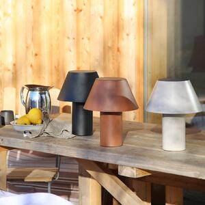 Markslöjd LED solárna stolová lampa Vivo, sivá, IP44, výška 30 cm, stmievateľné., Hliník / sivá / zinok, kov, Škandinávsky, Stojacie svietidlo