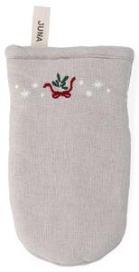 Vyšívaná chňapka Mistletoe White