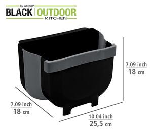 Čierny závesný odpadkový koš Wenko Black Outdoor Kitchen Fago, 5 l