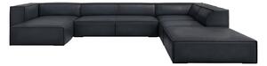 Tmavomodrá kožená rohová pohovka (pravý roh) Madame – Windsor & Co Sofas