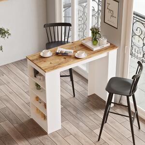 Škandinávsky barový stôl STYLE 1, biela/borovica