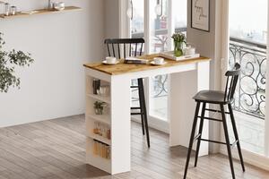 Škandinávsky barový stôl STYLE 1, biela/borovica