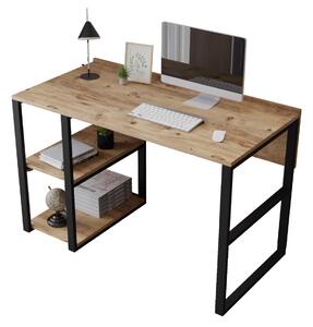 Industriálny písací stôl MILI, borovica/čierny kov