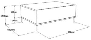 LEVY 31 moderný konferenčný stolík, farba betón/čierna