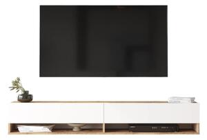 Závesný TV stolík FREY 9, farba borovica + biela