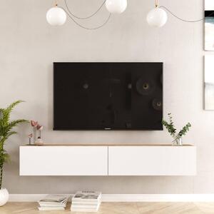 Závesný TV stolík FREY 8, farba borovica + biela
