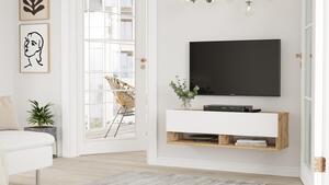 Závesný TV stolík FREY 13, farba borovica + biela
