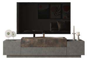 TV stolík FEDER 1, farba betón + bronz patara