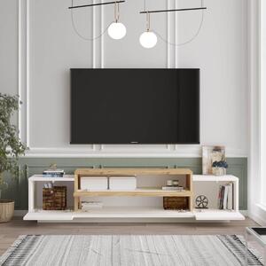 TV stolík FEDER 1, farba biela + dub left