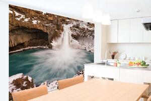 Samolepiaca vliesová fototapeta Islandský vodopád 375 x 250 cm
