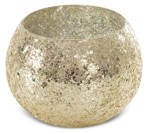 EUROFIRANY SKLENENÝ KVETINÁČ MELIA 18X14 CM ZLATÁ