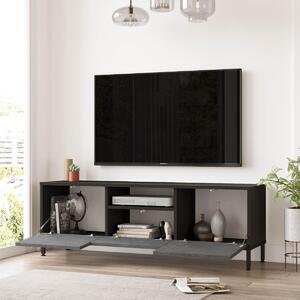 TV skrinka LEVY 2, farba betón + čierna