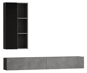 Závesná TV zostava LEVY 10, farba betón + čierna