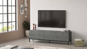 TV skrinka LEVY 6, farba beton/čierny kov