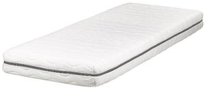 Matrac z pamäťovej peny biely so sivou polyester 80 x 200 cm na jednolôžkovú posteľ so snímateľným poťahom