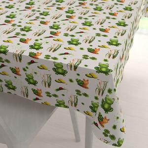 Biante Detský bavlnený obdĺžnikový obrus Sandra SA-609 Žabky a slimáky na bielom 50x100 cm