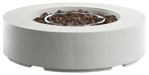 Vonkajšie záhradné ohnisko svetlosivé 107 x 30 cm okrúhle sklovláknobetón terasa balkón