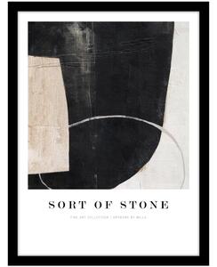 Plagát v ráme 32x42 cm Sort Of Stone – Malerifabrikken