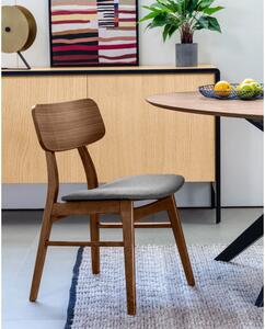 Tmavosivo-hnedé jedálenské stoličky v dekore orecha v súprave 2 ks Selia – Kave Home