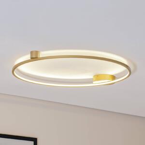 Stropné LED svetlo Saturno, zlaté, Ø 80 cm, kov, 4 000 K, Mosadz / zlato, Obývacia izba / jedáleň, Hliník, Moderný, Závesné svietidlo