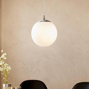 Závesná lampa Rondo 20 cm, Biela / opálová, Obývacia izba / jedáleň, Sklo, Moderný, Závesné svietidlo