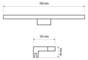 LED Kúpeľňové osvetlenie zrkadla MIRROR LED/10W/230V 50 cm IP44 čierna