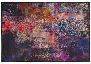 Koberec viacfarebný polyester 160 x 230 cm abstraktný vzor gumená spodná časť obývacia izba spálňa