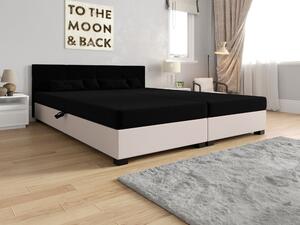 Americká posteľ s úložným priestorom 140x200 ROSIE 15 - čierna / ecru
