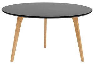 Konferenčný stolík čierny ø 80 cm vyrobený z MDF a okrúhleho dreva moderný dizajn