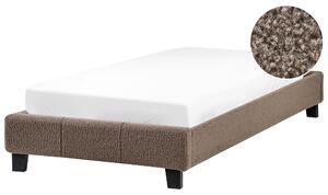 Posteľ čalúnená sivobéžová buklé 90 x 200 cm rám postele s roštom bez čela spálňa moderný minimalistický štýl
