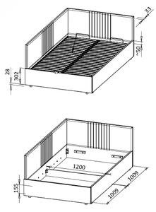Jednolôžková čalúnená posteľ 120x200 LEXINGTON - šedá