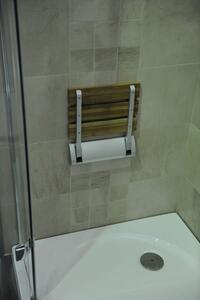 Aqualine Sklopné sedátko do sprchového kúta 32x32, 5cm, bambus