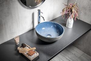 Sapho PRIORI keramické umývadlo na dosku, Ø 41 cm, modrá/sivá