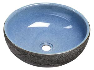 Sapho PRIORI keramické umývadlo, priemer 41cm, 15cm, modrá/sivá