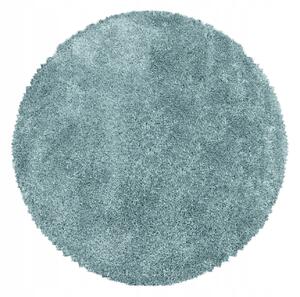 Ayyildiz , Kusový koberec Fluffy Shaggy 3500 blue kruh, 80x80 (priemer) kruh, modrá, obývacia izba
