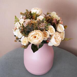 Dekoratívne umelé kvety - krémové
