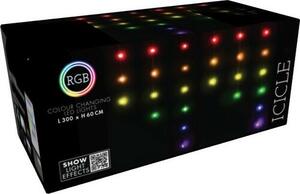 RGB Vianočná LED reťaz s diaľkovým ovládaním Cencúle 85 LED, 300 cm