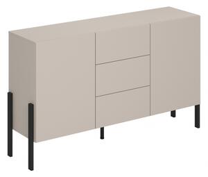 Komoda so zásuvkami Wezilo 154 cm - kašmír / čierne nožičky