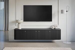 Závesný TV stolík Vespera 4D 187 cm - čierna / zlatá