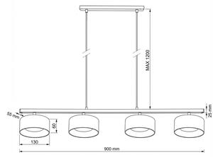 Brilagi - LED Luster na lane AURA LUX 4xGX53/30W/230V čierna/dymová