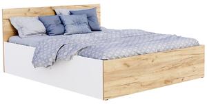 Manželská posteľ PANAMA KLASIK 140x200 + rošt BIELA-DUB