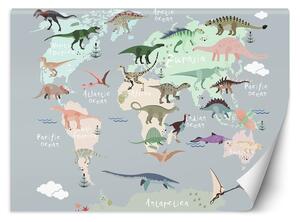 Fototapeta Pastelová mapa dinosaurov Materiál: Vliesová, Rozmery: 200 x 140 cm