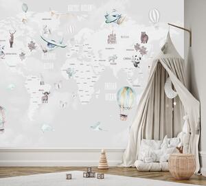 Fototapeta Pastelová mapa a balóny Materiál: Vliesová, Veľkosť: 100 x 70 cm