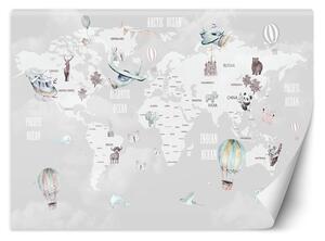 Gario Fototapeta Pastelová mapa a balóny Materiál: Vliesová, Veľkosť: 100 x 70 cm