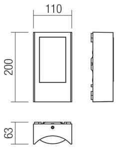 Redo 90484 - LED Vonkajšie nástenné svietidlo WARP LED/8W/230V 3000K IP44 hnedá
